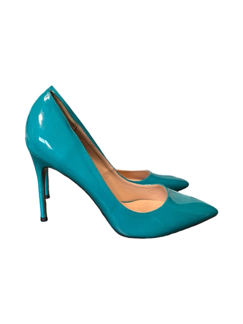 Coleter Patent Leather Pointed-Toe Stiletto Sexy Pumps Teal Size 9
